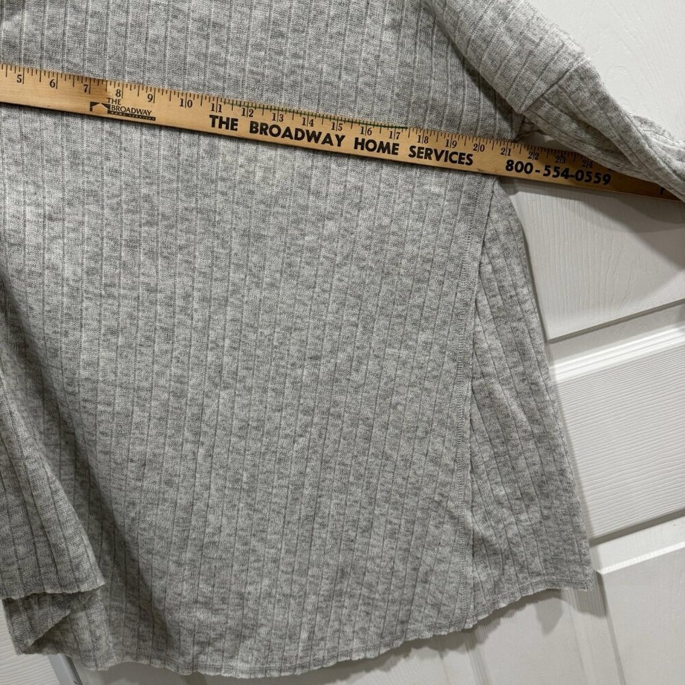 Umgee Sweater Womens Cold Shoulder Ribbed Knit High Low Hem Relax Gray L - Picture 10 of 11